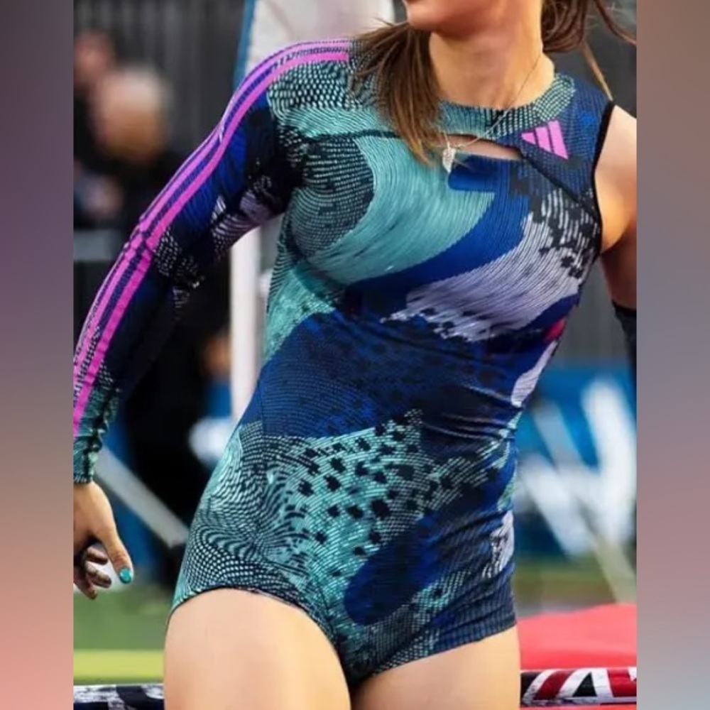 New Adidas Leotard 2023 Pro Elite Team w Sleeve Speedsuit Women Size medium